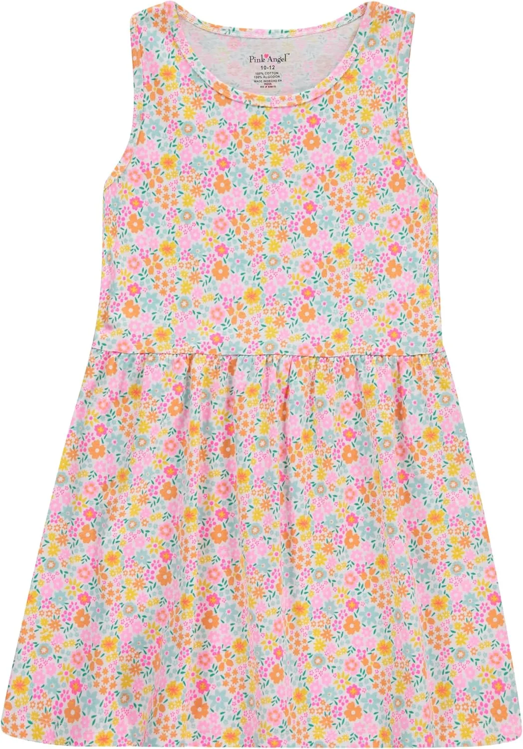 Pink Angel 3-Pack Girls' Dresses, Kids Casual Fit and Flare Sleeveless Summer Dress & School Outfit, 100% Cotton