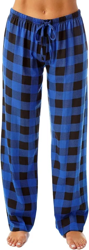 Plaid Pajama Pants Women Stretch Comfy Lounge Pj Pants Drawstring Lounge Striped Pajama Bottoms with Pockets