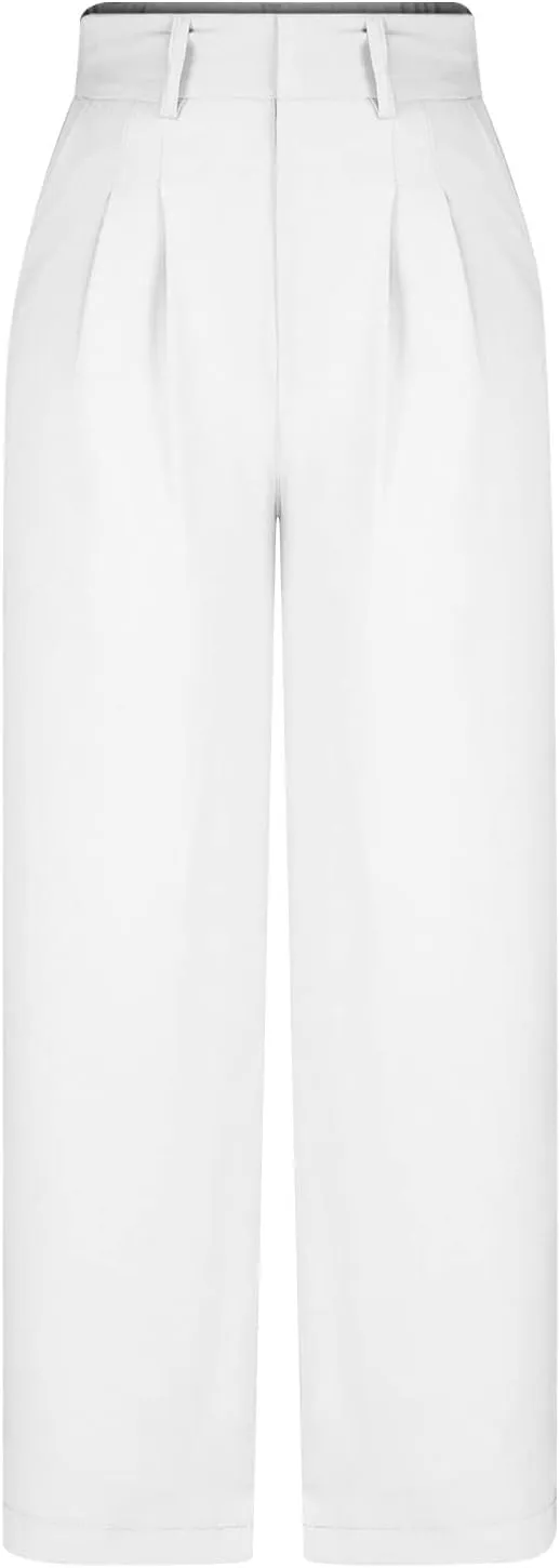 Qeaghou Womens Trousers Dress Pants 2024 High Waisted Wide Leg Pants Palazzo Work Tailored Pants Business Casual Slacks Pants