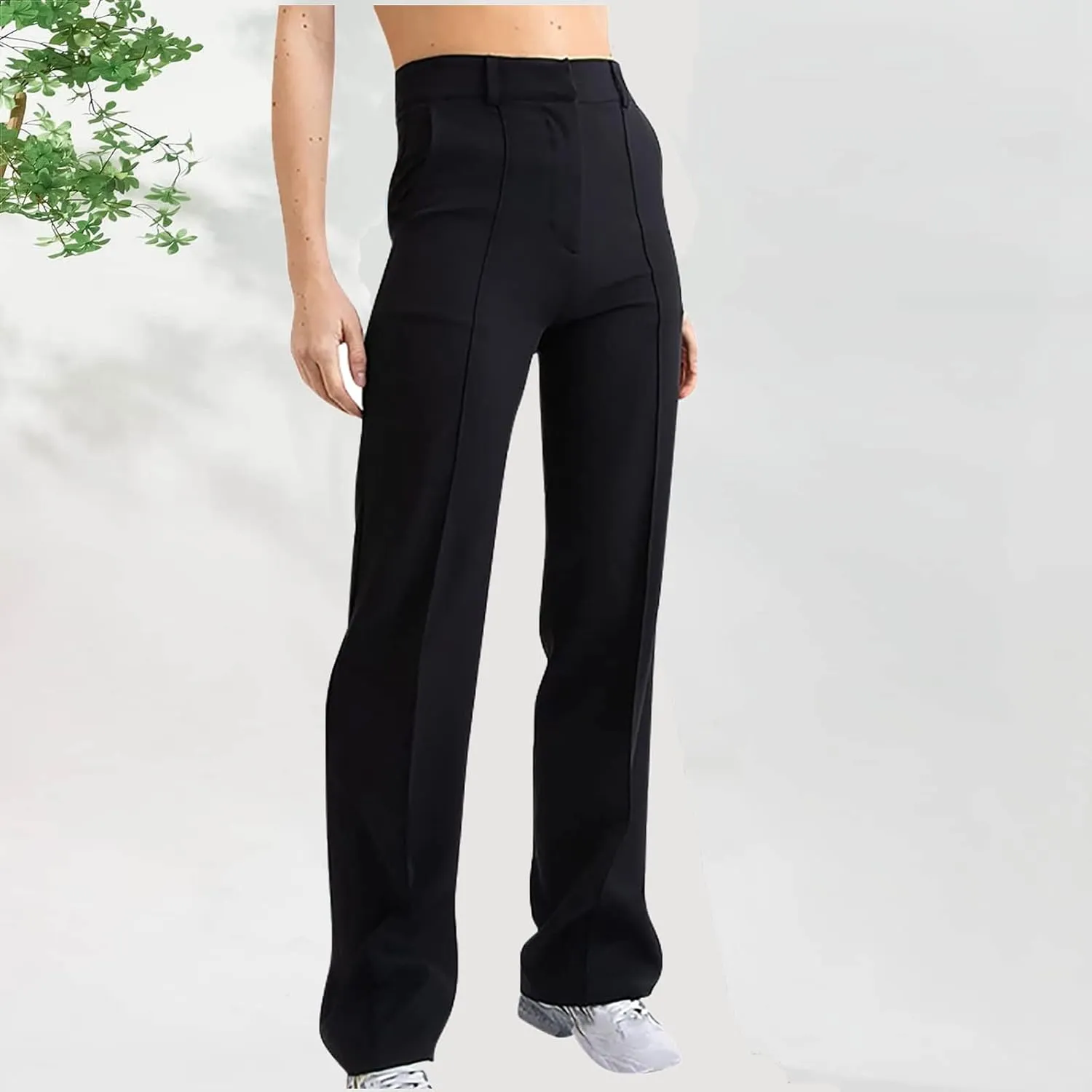 Qeaghou Womens Trousers Dress Pants 2024 High Waisted Wide Leg Pants Palazzo Work Tailored Pants Business Casual Slacks Pants