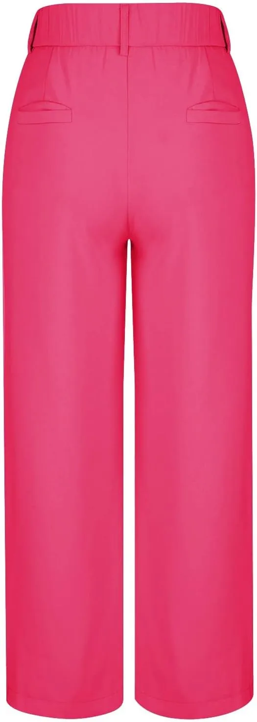 Qeaghou Womens Trousers Dress Pants 2024 High Waisted Wide Leg Pants Palazzo Work Tailored Pants Business Casual Slacks Pants