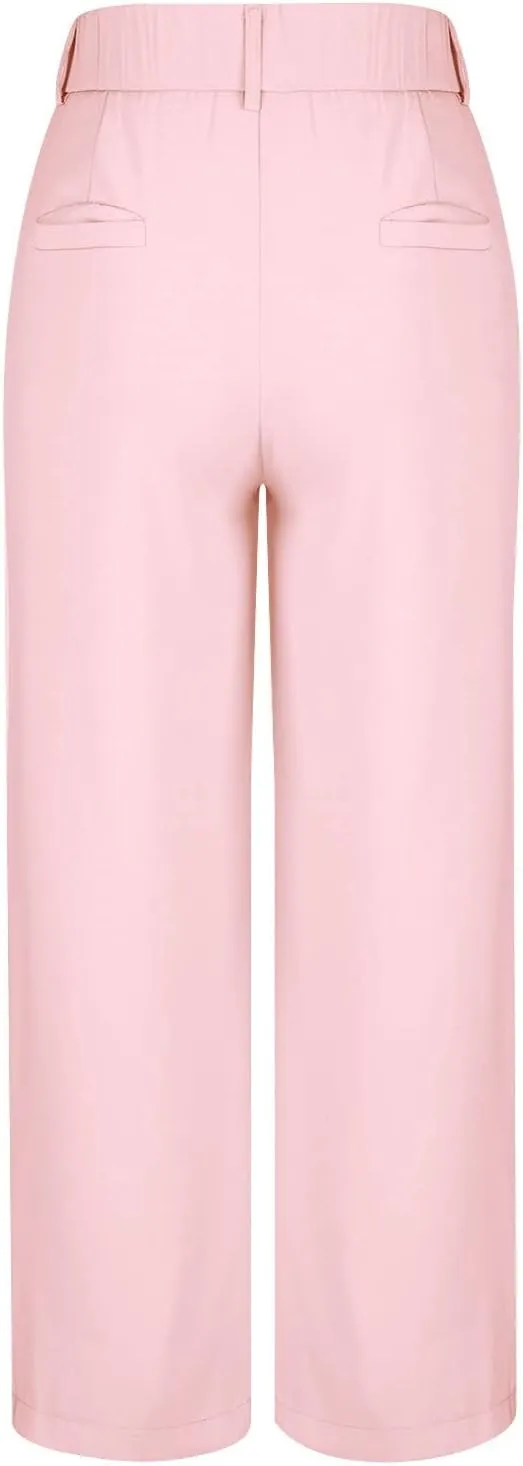 Qeaghou Womens Trousers Dress Pants 2024 High Waisted Wide Leg Pants Palazzo Work Tailored Pants Business Casual Slacks Pants