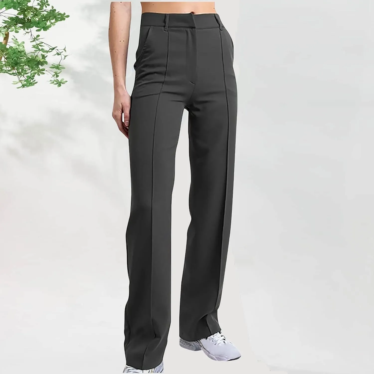 Qeaghou Womens Trousers Dress Pants 2024 High Waisted Wide Leg Pants Palazzo Work Tailored Pants Business Casual Slacks Pants