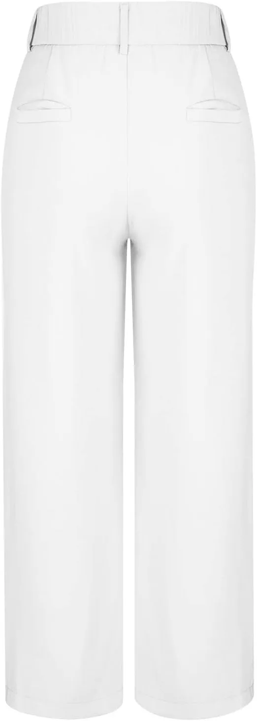Qeaghou Womens Trousers Dress Pants 2024 High Waisted Wide Leg Pants Palazzo Work Tailored Pants Business Casual Slacks Pants