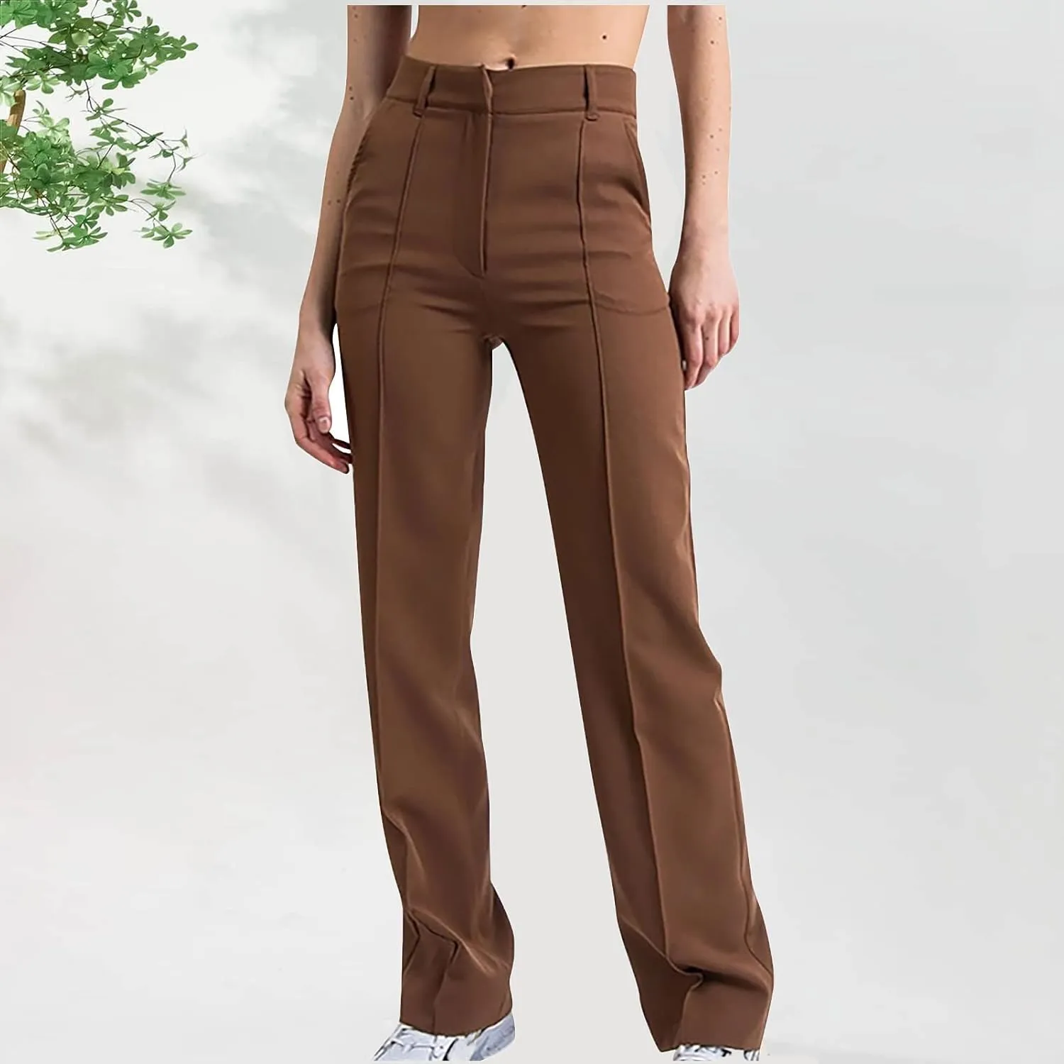 Qeaghou Womens Trousers Dress Pants 2024 High Waisted Wide Leg Pants Palazzo Work Tailored Pants Business Casual Slacks Pants