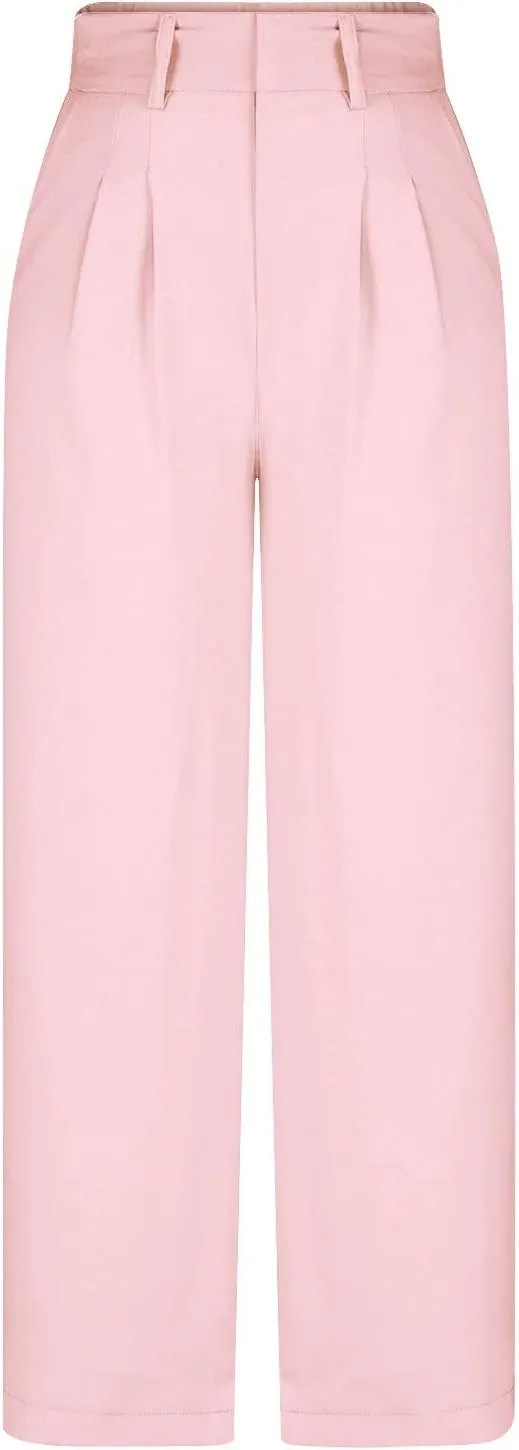 Qeaghou Womens Trousers Dress Pants 2024 High Waisted Wide Leg Pants Palazzo Work Tailored Pants Business Casual Slacks Pants