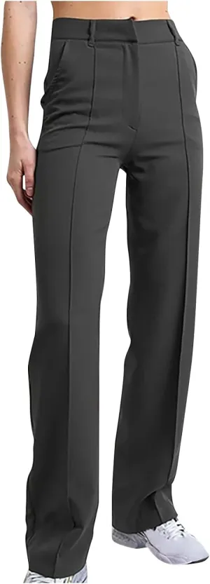 Qeaghou Womens Trousers Dress Pants 2024 High Waisted Wide Leg Pants Palazzo Work Tailored Pants Business Casual Slacks Pants