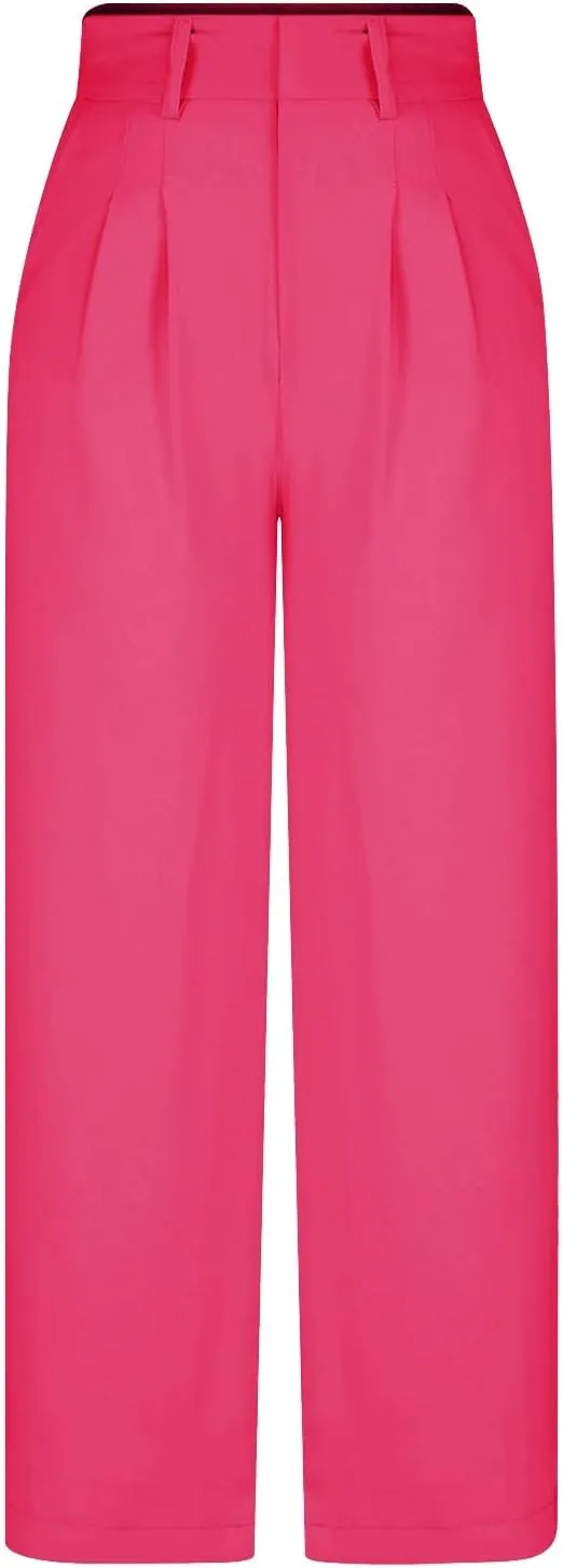 Qeaghou Womens Trousers Dress Pants 2024 High Waisted Wide Leg Pants Palazzo Work Tailored Pants Business Casual Slacks Pants