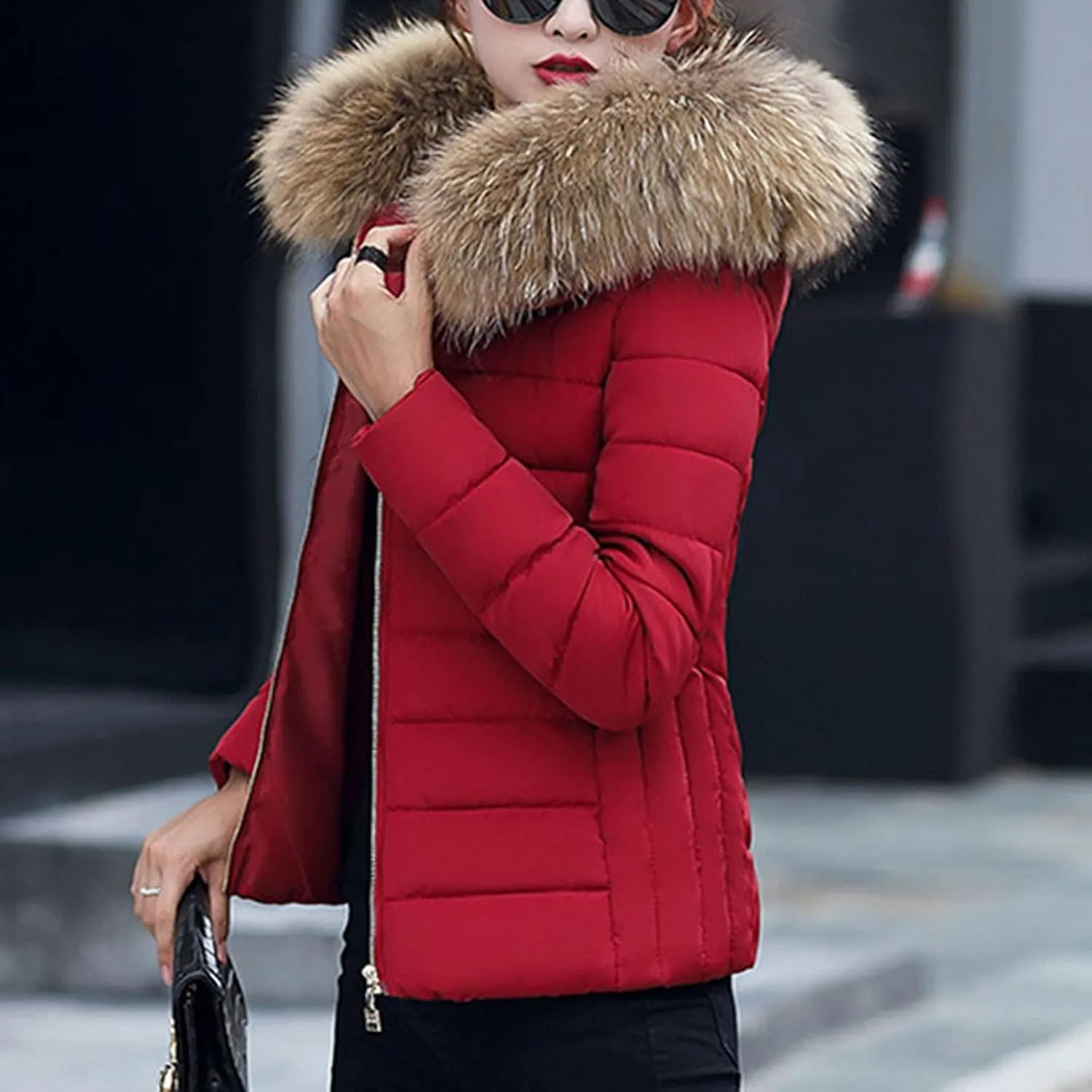 SHAOBGE for Women Plus Size Slim Women's Large Cotton Clothes Wool Cotton Padded Warm Padded Thick Coat Winter Maternity
