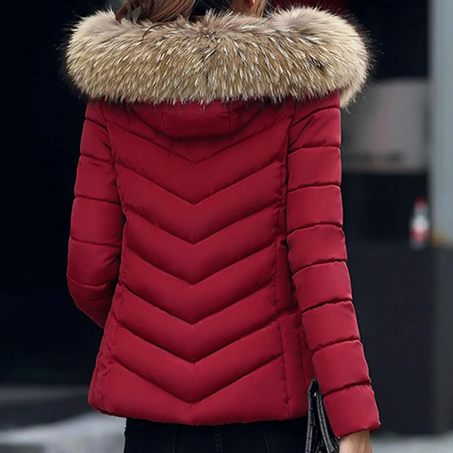 SHAOBGE for Women Plus Size Slim Women's Large Cotton Clothes Wool Cotton Padded Warm Padded Thick Coat Winter Maternity