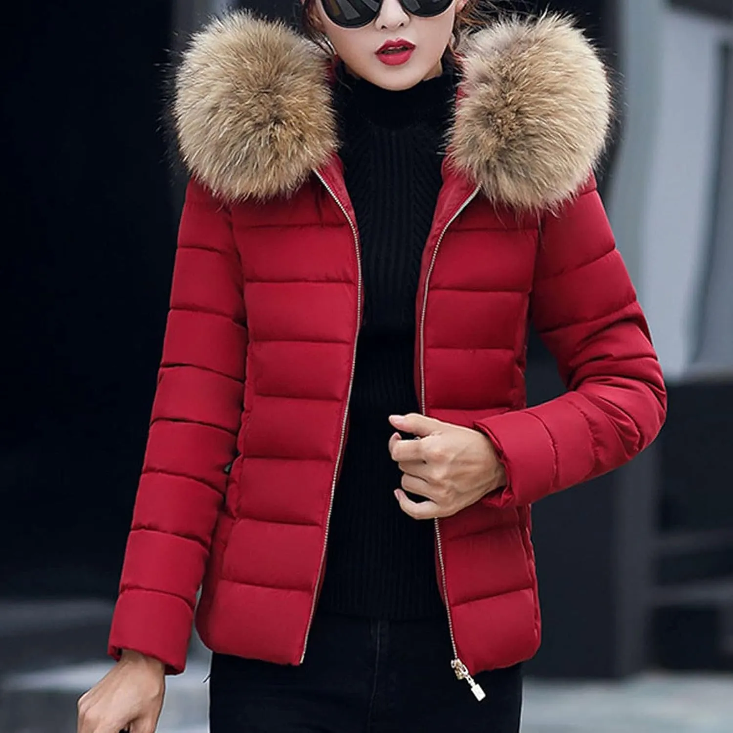 SHAOBGE for Women Plus Size Slim Women's Large Cotton Clothes Wool Cotton Padded Warm Padded Thick Coat Winter Maternity