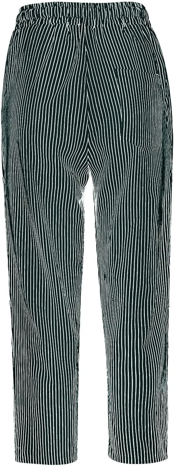 Striped Linen Pants Women Linen Capri Pants Lightweight Spring Summer Pants for Women 2025 Ladies Pinstripe Pants