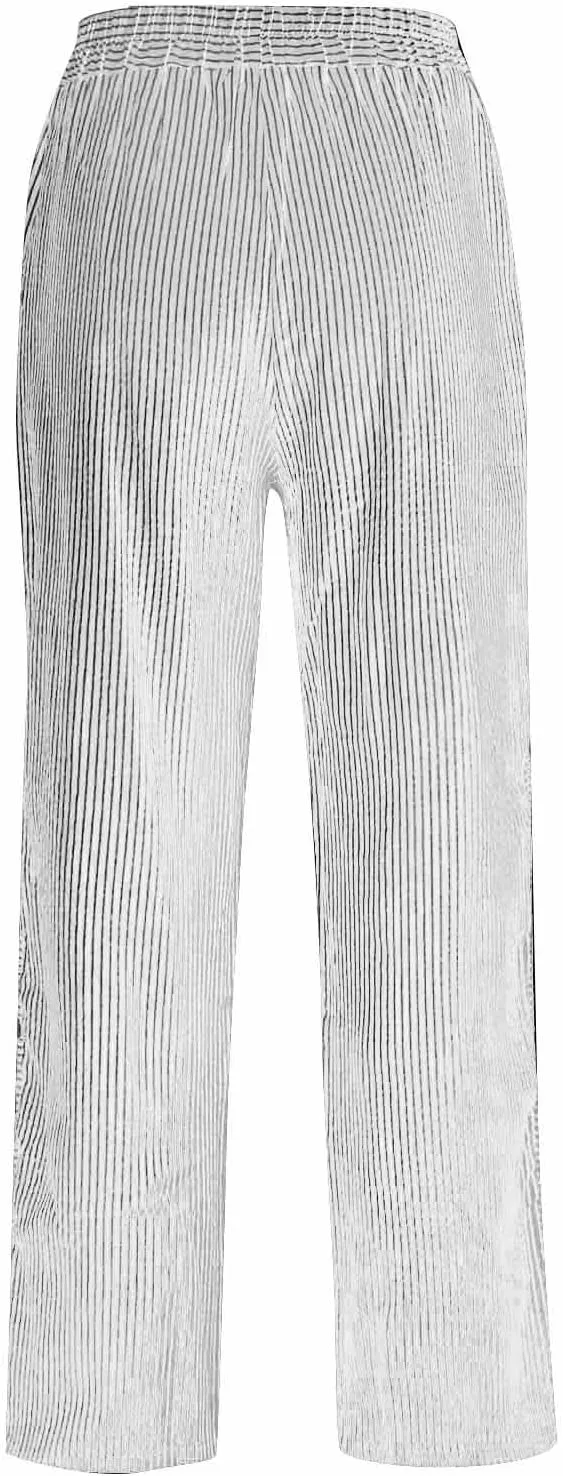 Striped Pants Women High Elastic Waist Wide Leg Pants Woman Vintage Lounge Pinstripe Pants Straight Leg Trousers