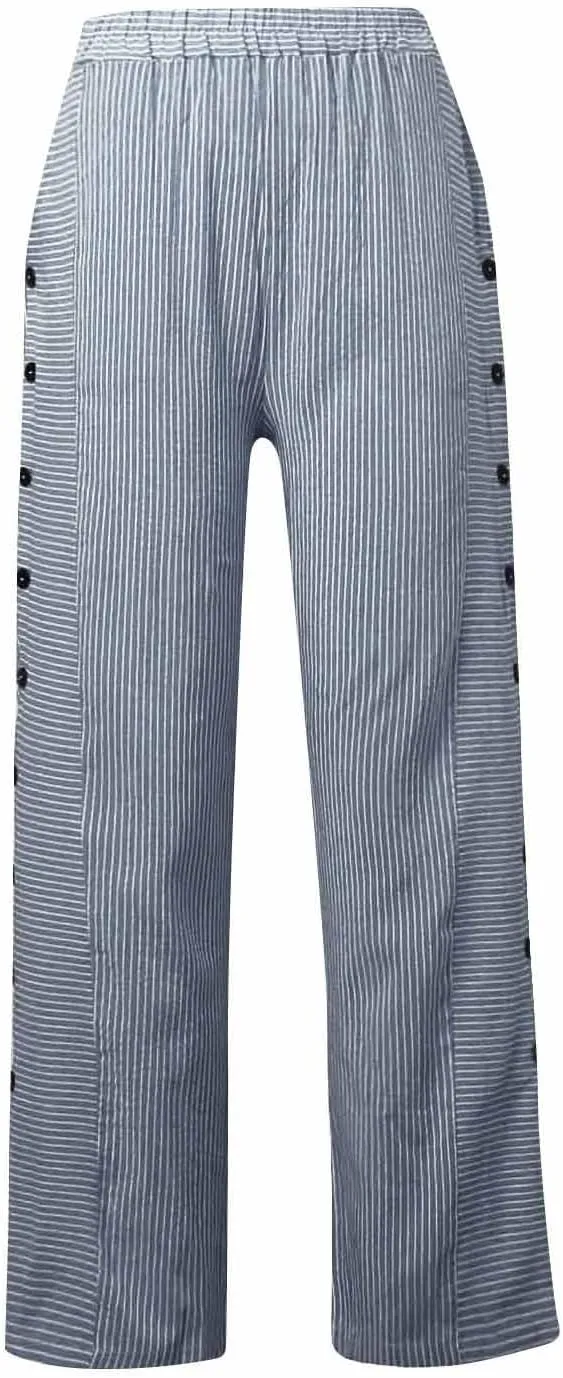 Striped Pants Women High Elastic Waist Wide Leg Pants Woman Vintage Lounge Pinstripe Pants Straight Leg Trousers