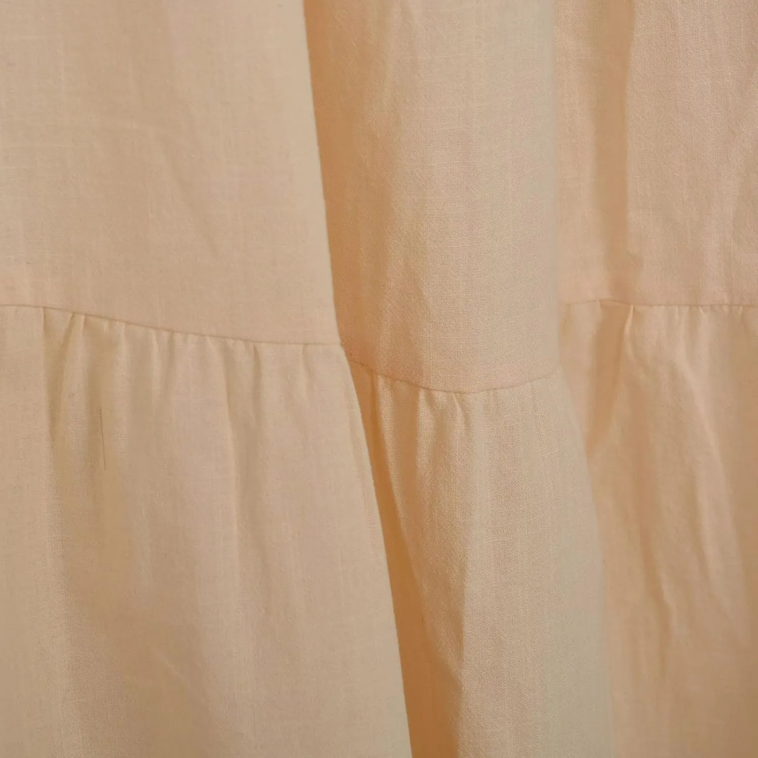 Summer Cotton Linen Midi Skirt Womens Flowy Tiered Ruffle A-Line Skirts Casual Elastic High Waist Swing Long Skirt