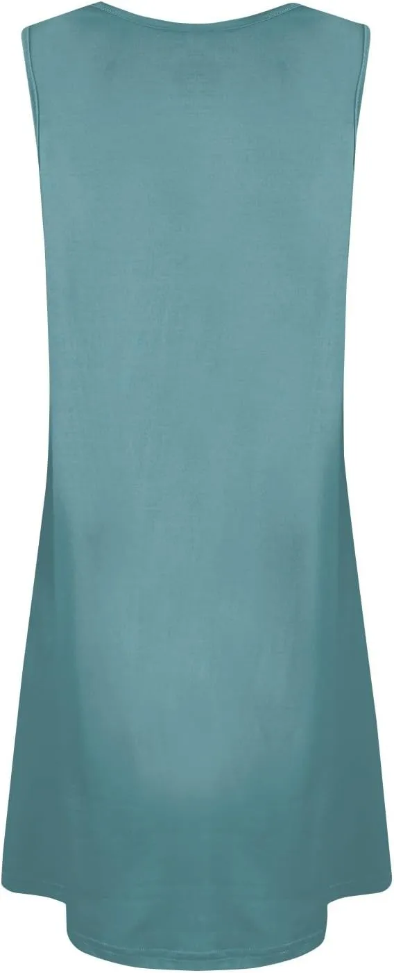 Summer Dresses for Women 2025 Loose Tank Dress Printed V Neck Beach Vacation Dress Sleeveless Sundress with Pockets