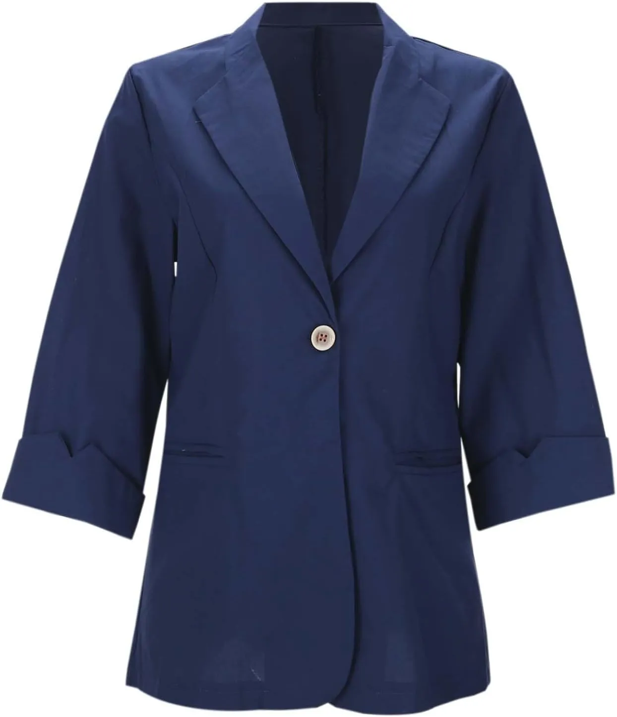 Summer Linen Blazers for Women 2025 Trendy Lightweight Casual One Button Work Jackets Thin Shirts Blazer with Pockets