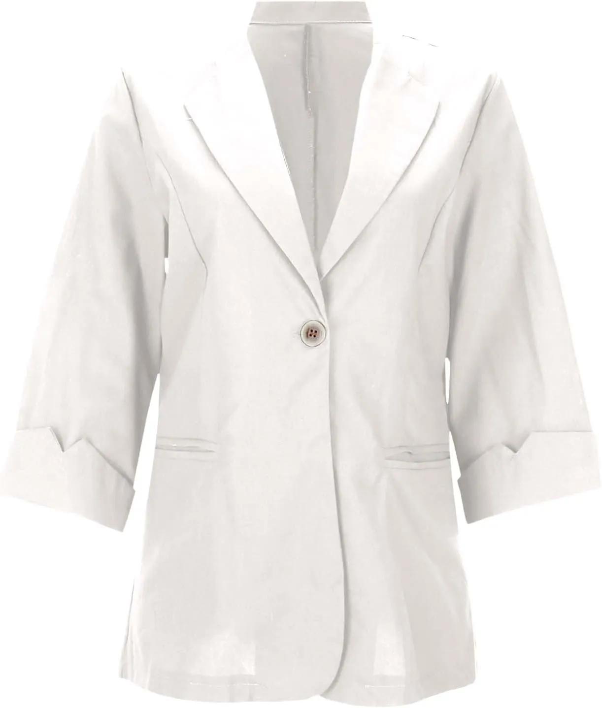 Summer Linen Blazers for Women 2025 Trendy Lightweight Casual One Button Work Jackets Thin Shirts Blazer with Pockets
