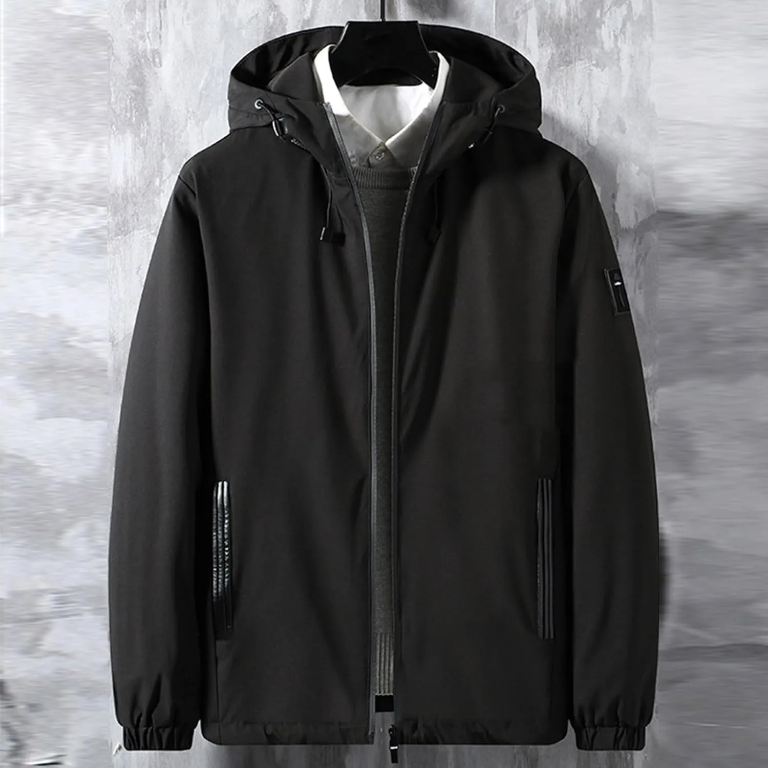 Sweatshirt Jacket Blouse Men's Skiing Jacket Casual Hooded Jackets Soild Color Outwear Outdoor Coats With Pockets
