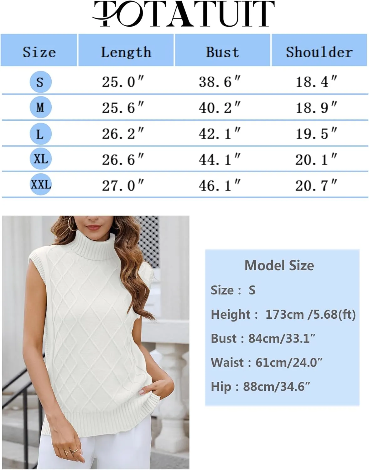 Totatuit Womens Sleeveless Turtlenecks Sweaters Cap Sleeve Mock Neck Ribbed Knitted Solid Pullover Sweater Vest