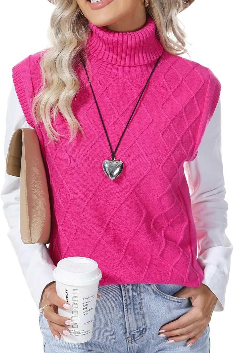 Totatuit Womens Sleeveless Turtlenecks Sweaters Cap Sleeve Mock Neck Ribbed Knitted Solid Pullover Sweater Vest