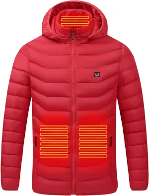 tuduoms Winter Heated Down Jacket Warming Heated Quilted Puffer Jacket 9 Areas Usb Electric Heating Jacket Lightweight Coat