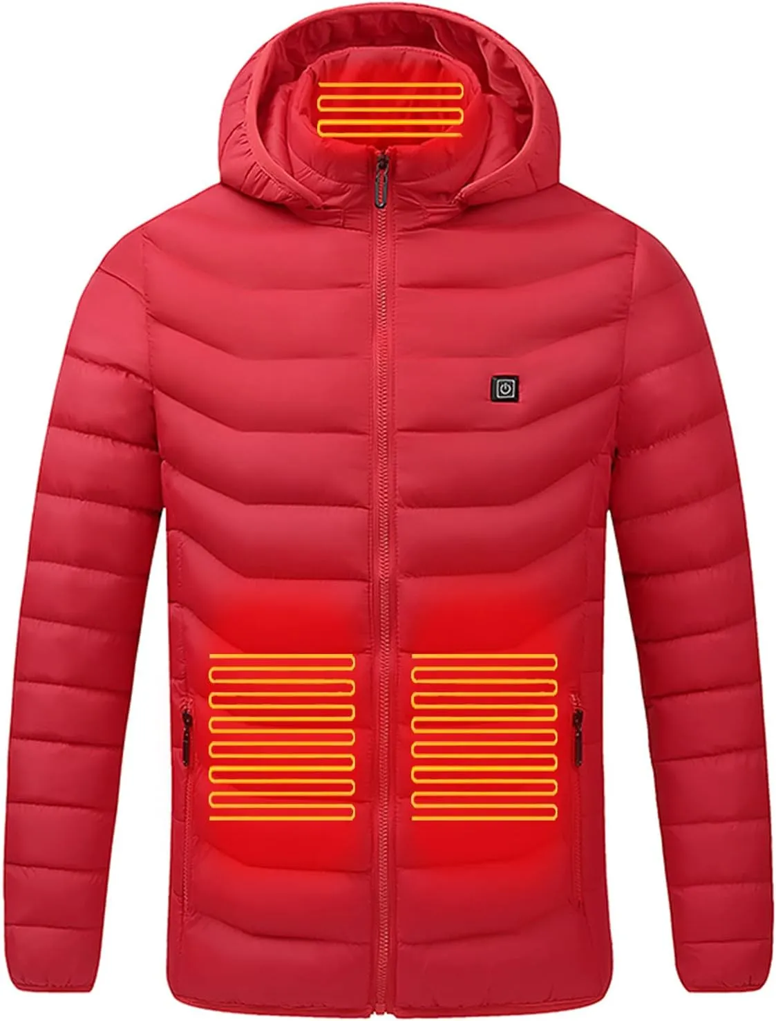 tuduoms Winter Heated Down Jacket Warming Heated Quilted Puffer Jacket 9 Areas Usb Electric Heating Jacket Lightweight Coat