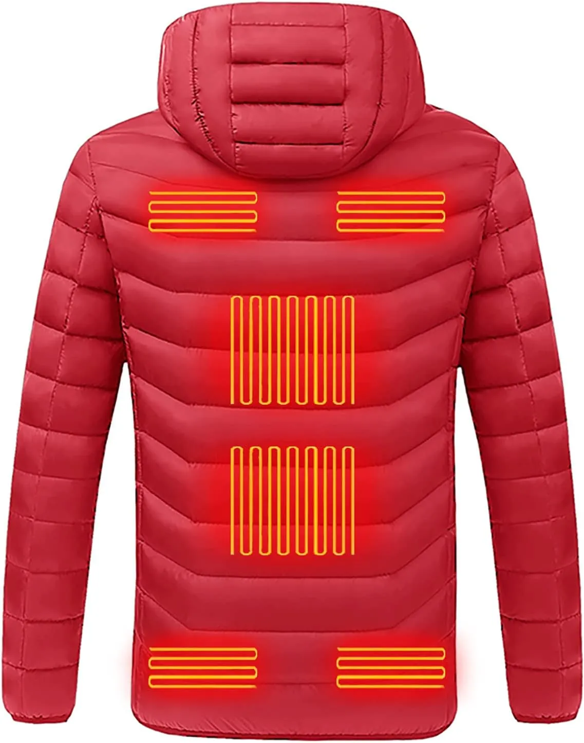 tuduoms Winter Heated Down Jacket Warming Heated Quilted Puffer Jacket 9 Areas Usb Electric Heating Jacket Lightweight Coat