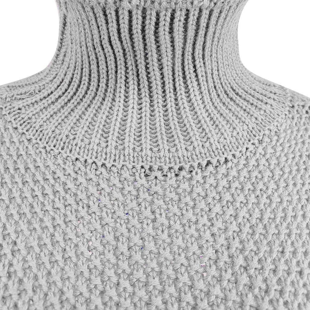Turtleneck Sweater Women Oversized Knit Sweater Vintage Pullover Sweater Chunky Jumper Top Winter Casual Tunic Top