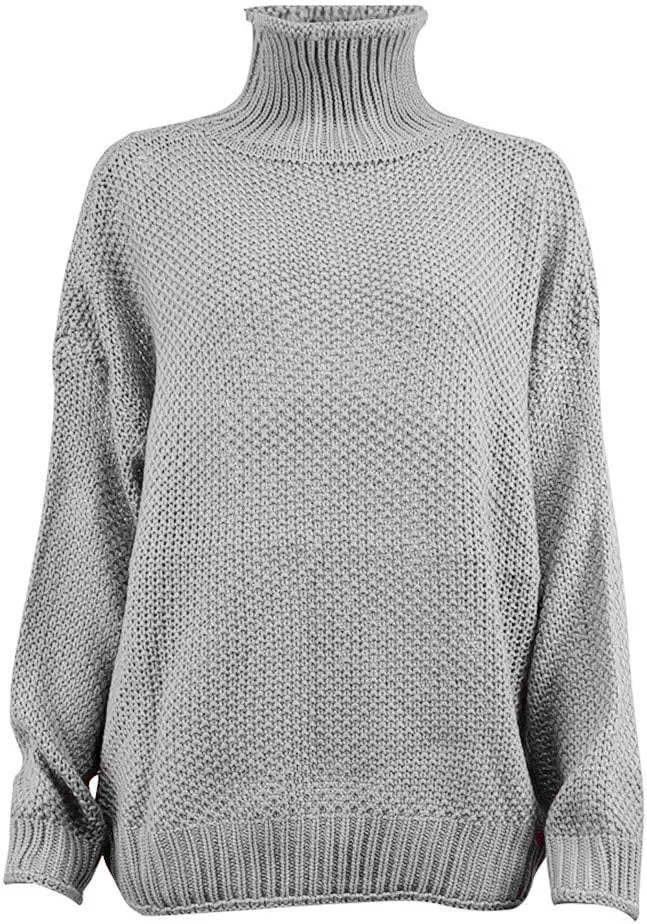 Turtleneck Sweater Women Oversized Knit Sweater Vintage Pullover Sweater Chunky Jumper Top Winter Casual Tunic Top