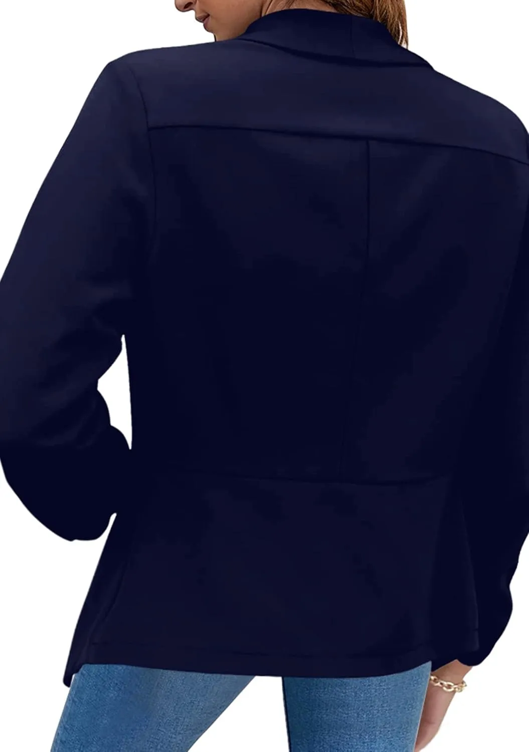 TYQQU Womens Oversized Button Down Blazer Slim Work Office Fit Lightweight Cardigan