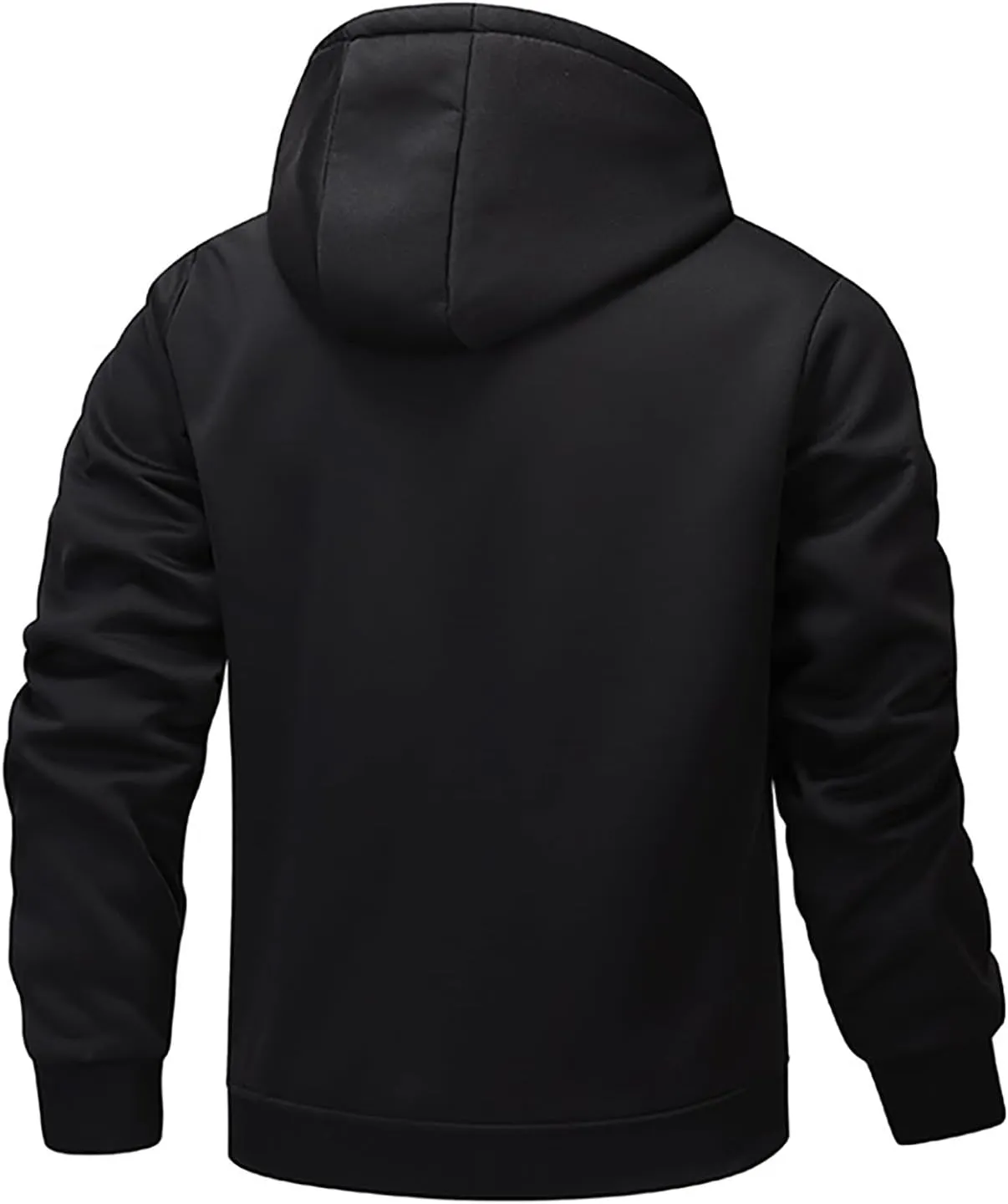 Winter Coats For Men 2024 Thicken Warm Long Sleeve Overcoats Fleece Lined Hooded Outerwear Casual Zipper Sherpa Coat