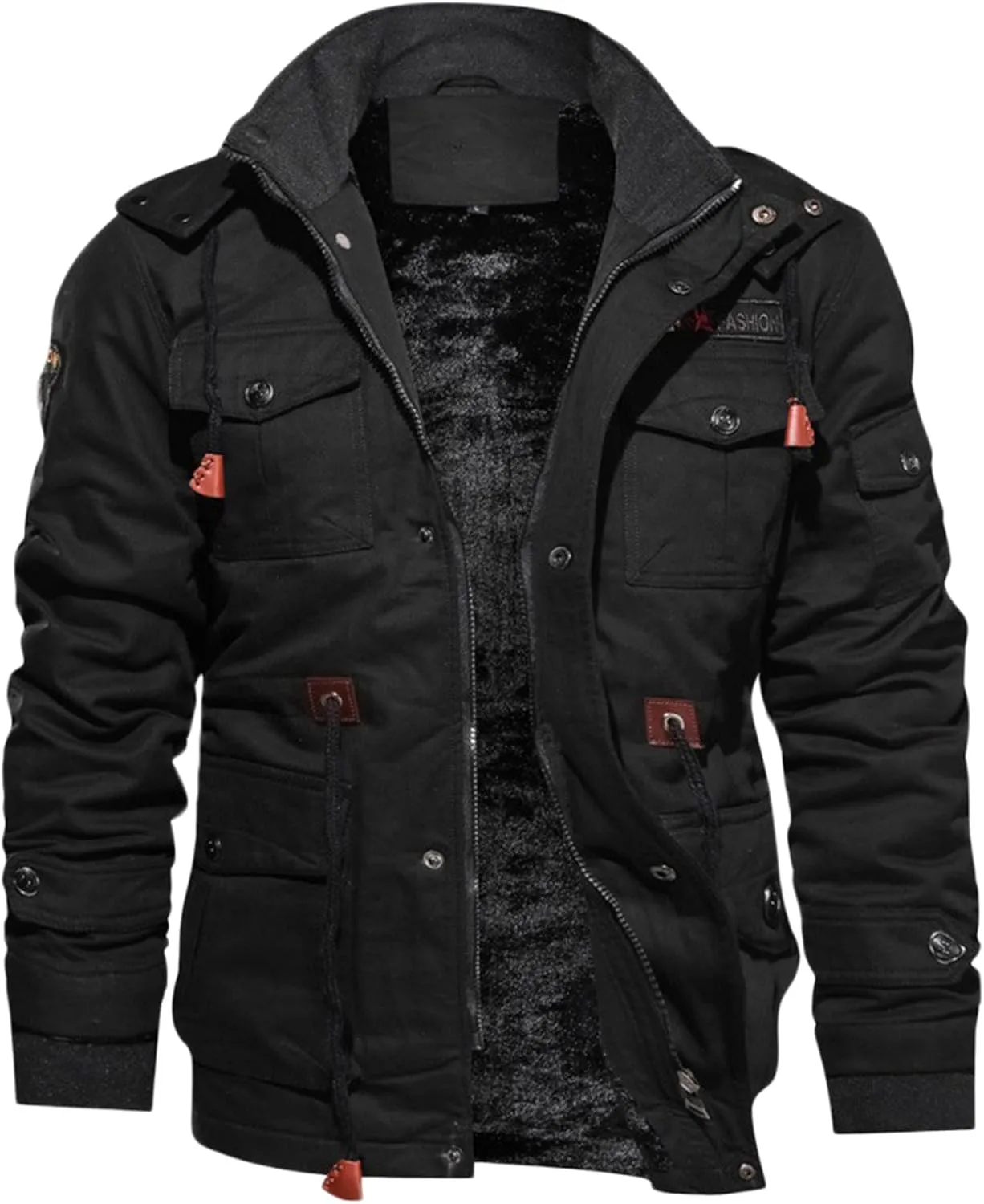 Winter Coats for Men Mens Winter Coats Men's Jacket Casual Fleeced Windproof Bomber Jacket Full Zip Windbreaker Jacket