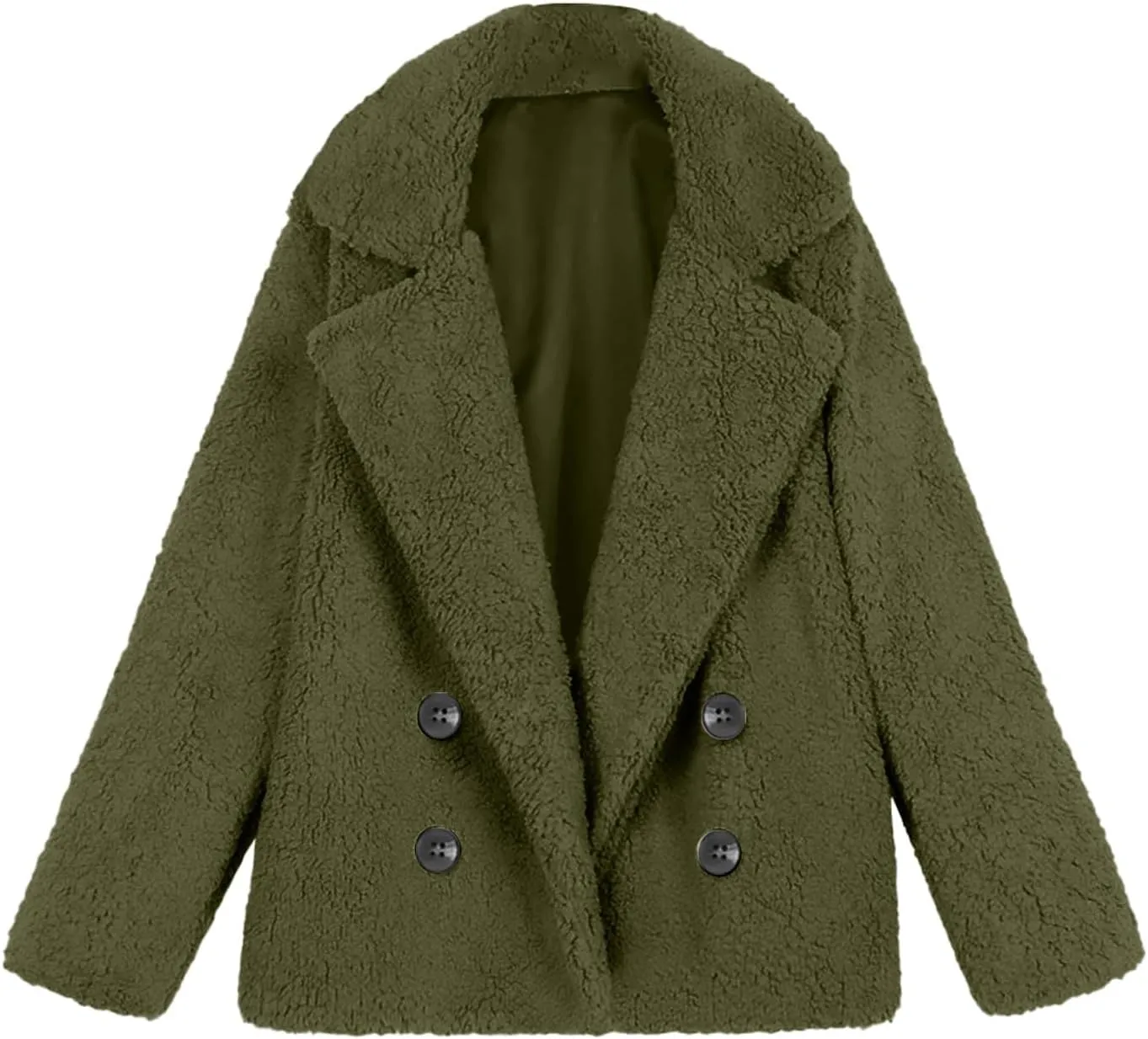 Winter Coats for Women Oversize Fleece Sherpa Jacket Button Down Jacket Fuzzy Lapel Coats With Pocket Warm Overcoat