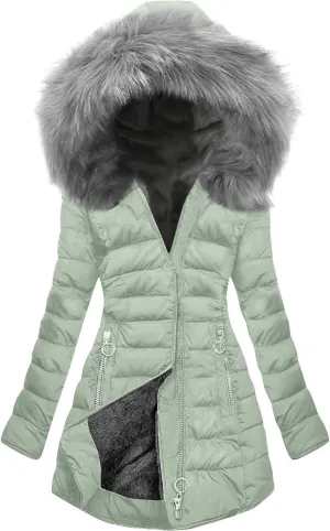 wodceeke Women's Fleece Lined Parka Jacket with Fur Hood, Winter Warm Puffer Down Coats Outdoor Windbreaker Overcoat