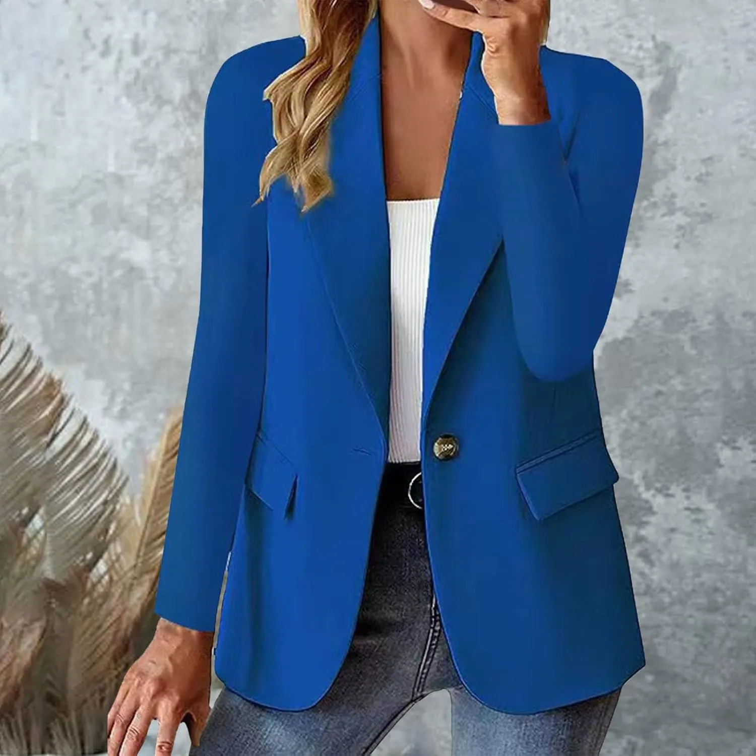 Women Business Blazer Loose Lightweigth Open Front Summer Jackets Long Sleeve Workfice Jacket Blazer Outfits