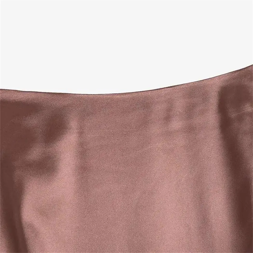 Women Fashion Satin Skirts Summer Vintage Long High Waist Skirt Casual Solid Party Style