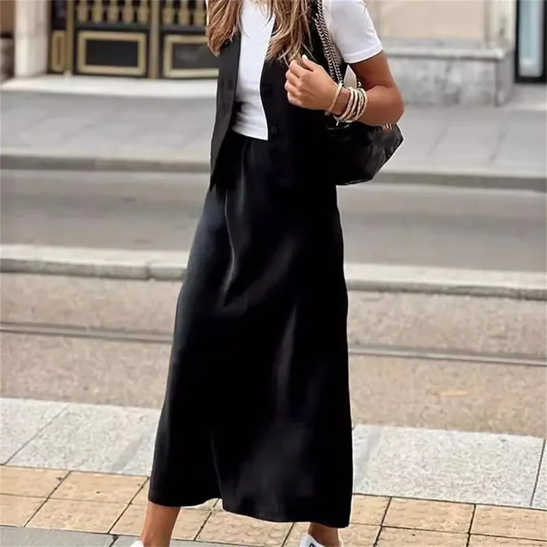 Women High Waist Satin Skirts Spring Solid Draped Hip Skirts Summer Casaul Slim Long Party Skirts