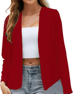 Women Open Front Blazers 2024 3/4 Sleeve Jacket Formal Solid Coat Women Fashion Dressy Work Blazers Women's 2024