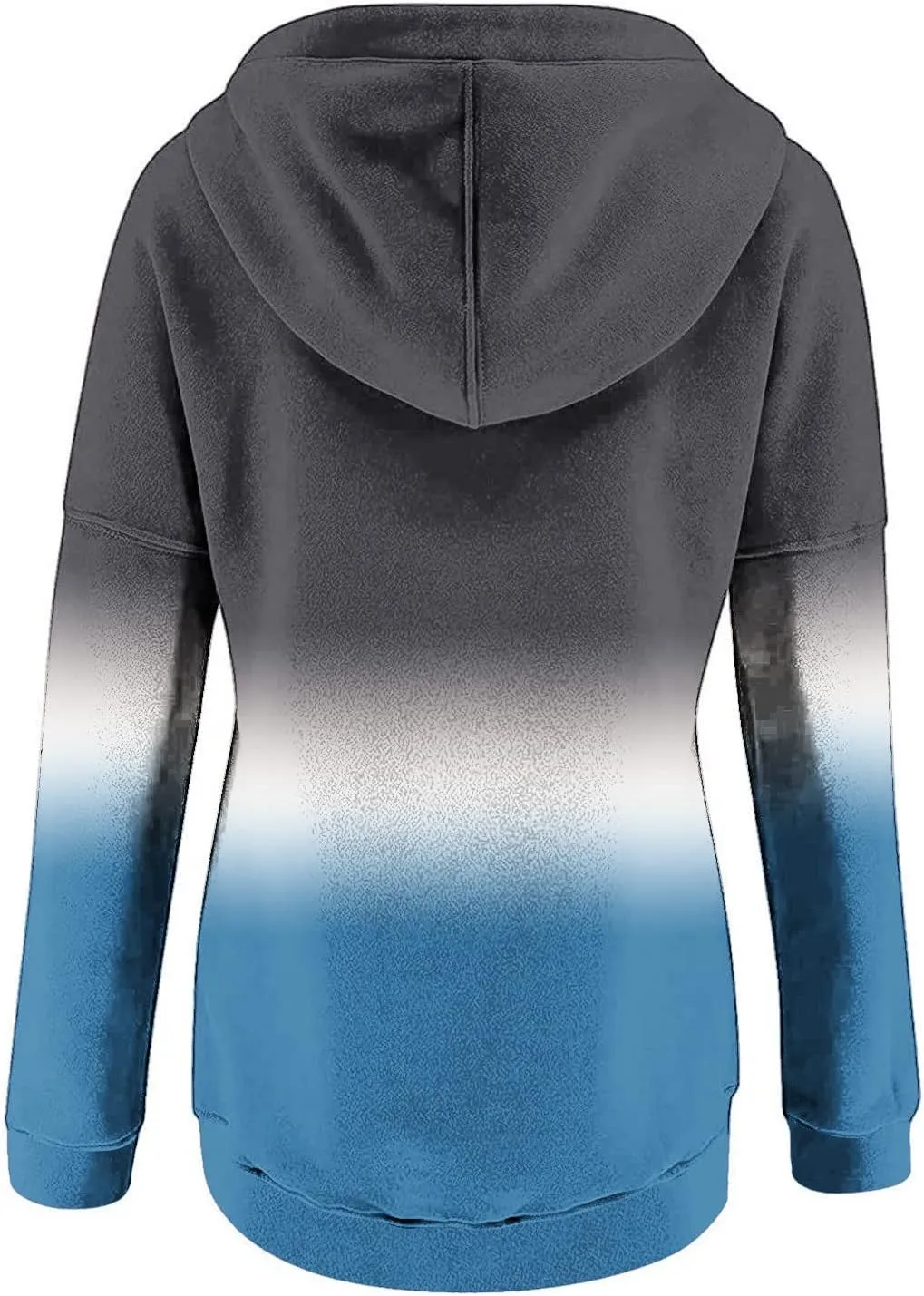 Women Tie Dye Hoodie Button Down Casual Sweatshirt Teen Girls Crewneck Pullover Oversize Drawstring Casual Loose Tops