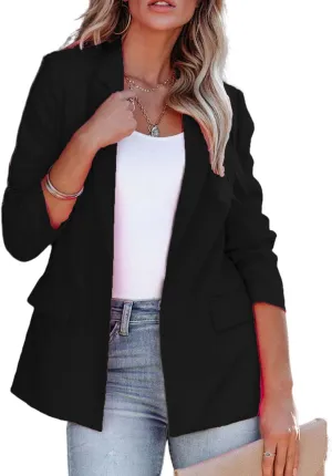 Women's Blazers 2025 Business Casual Long Sleeve Work Office Open Front Blazer Slim Fit Jacket with Pockets