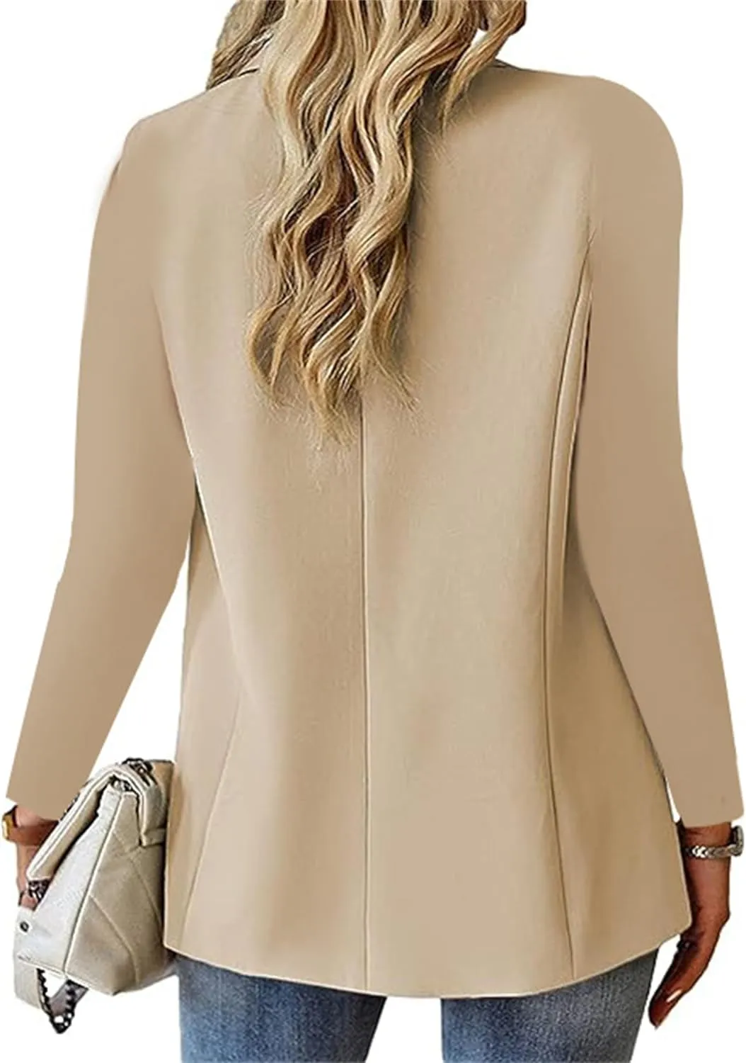 Womens Blazers for Work Casual Business Dressy Blazers Open Front Single Button Summer Jacket Fashion Suit Jacket