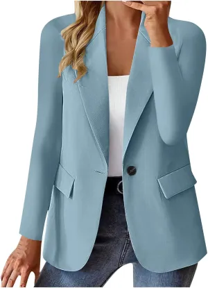 Womens Business Casual Blazer Spring Cardigan Lapel Button Down Solid Suit Jacket with Lined Office Work Clothes 2025