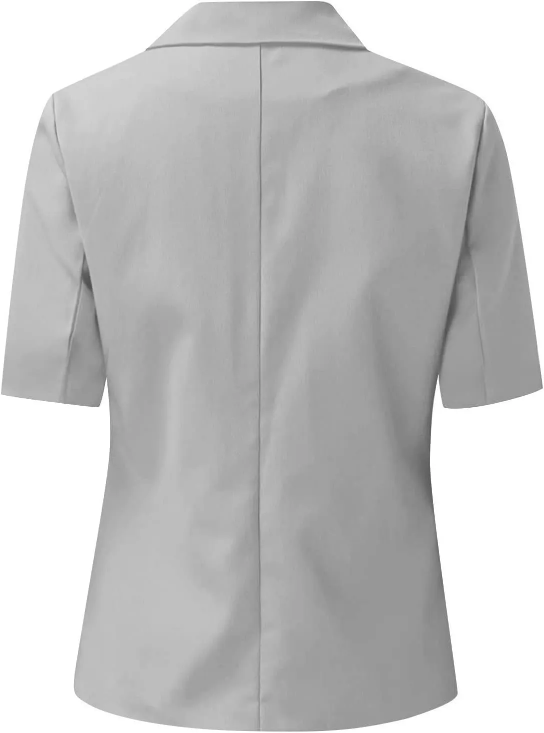 Women's Business Short Sleeve Blazer Jacket Casual Solid Open Front Tops Lapel Button Work Office Blazer Coat