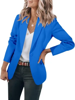Womens Casual Blazers Long Sleeve Open Front Suit Jackets Business Dressy Top Work Office Blazer with Pockets