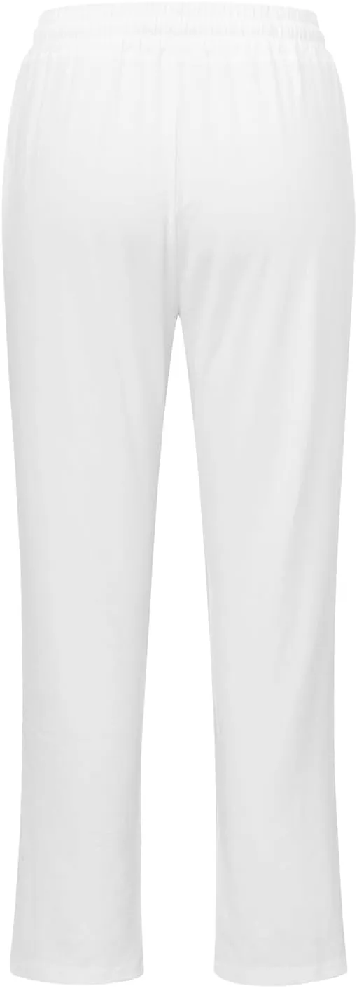 Women's Casual Cotton Linen Pants Lightweight Summer Relax Fit Elastic Waist Straight Leg Comfy Solid Trouser with Pockets