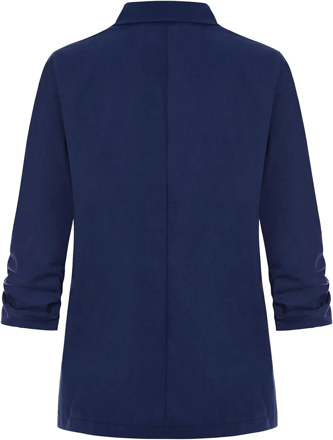 Womens Cotton Linen Blazer 3/4 Ruched Sleeve Lightweight Spring Summer Lapel Button Casual Blazers with Pockets
