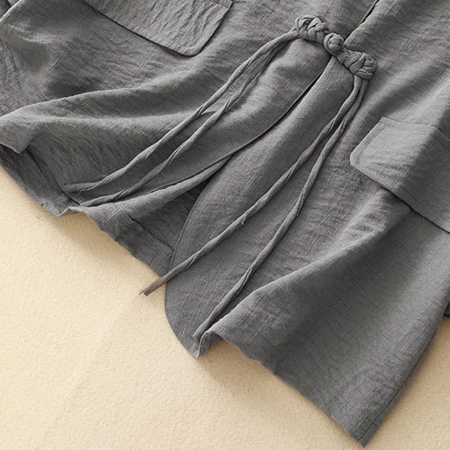 Womens Cotton Linen Blazers Fashion Fall 3/4 Sleeve Lapel Button Cardigans Dressy Casual Lightweight Vintage Jackets
