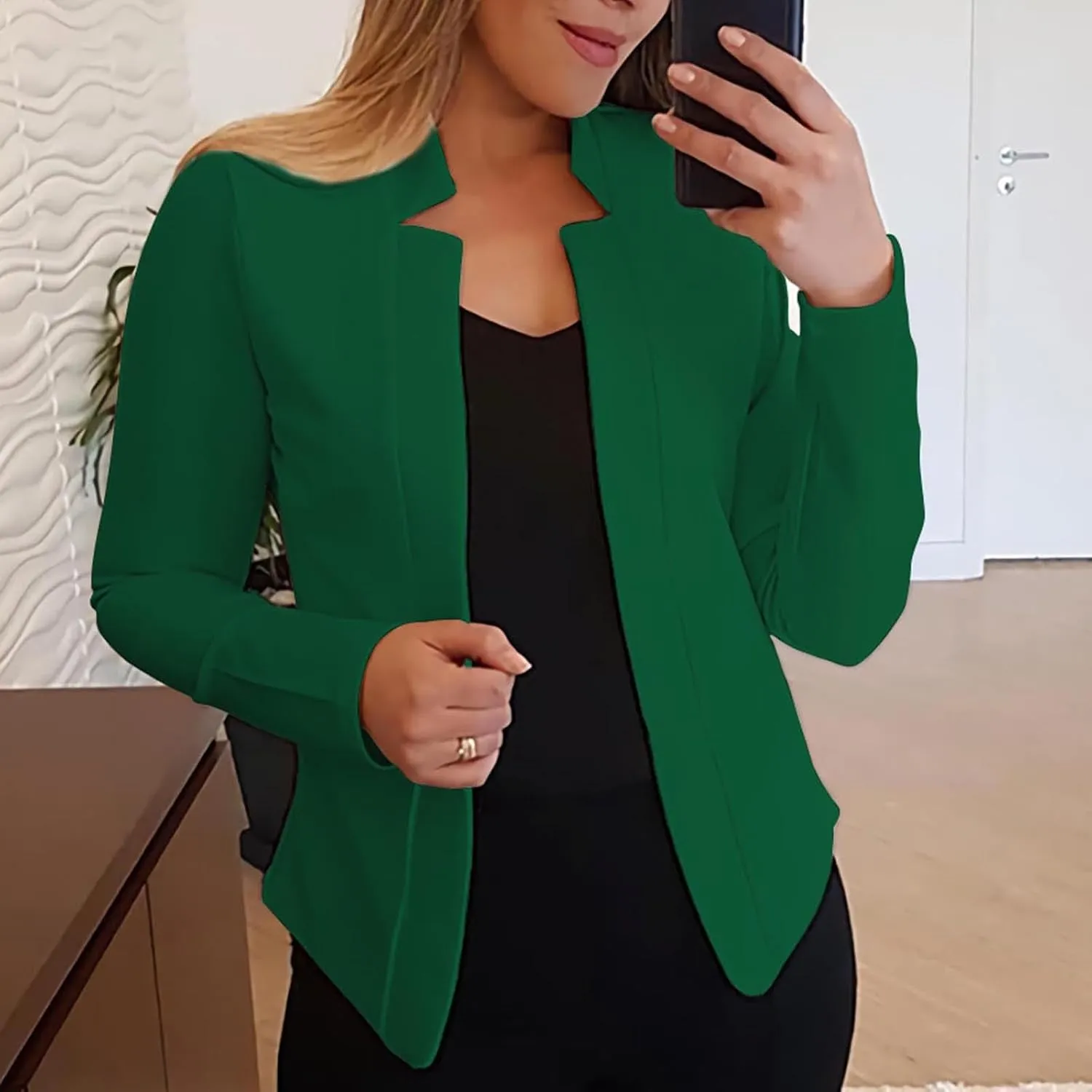 Women's Cropped Blazer Jackets Work Office Jacket Dressy Cardigan Blazer Lightweight Blazer Business Casual Coat 2025