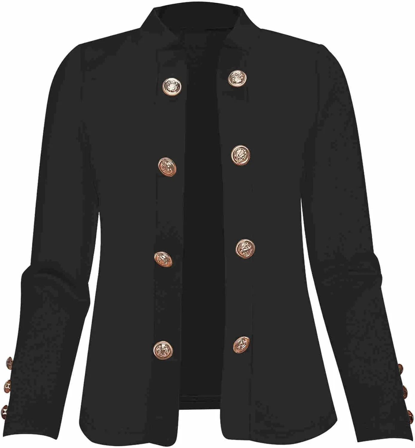 Women's Double Button Loose Fit Suit Jackets Notch Lapel Work Office Blazers Casual Open Front Blazer